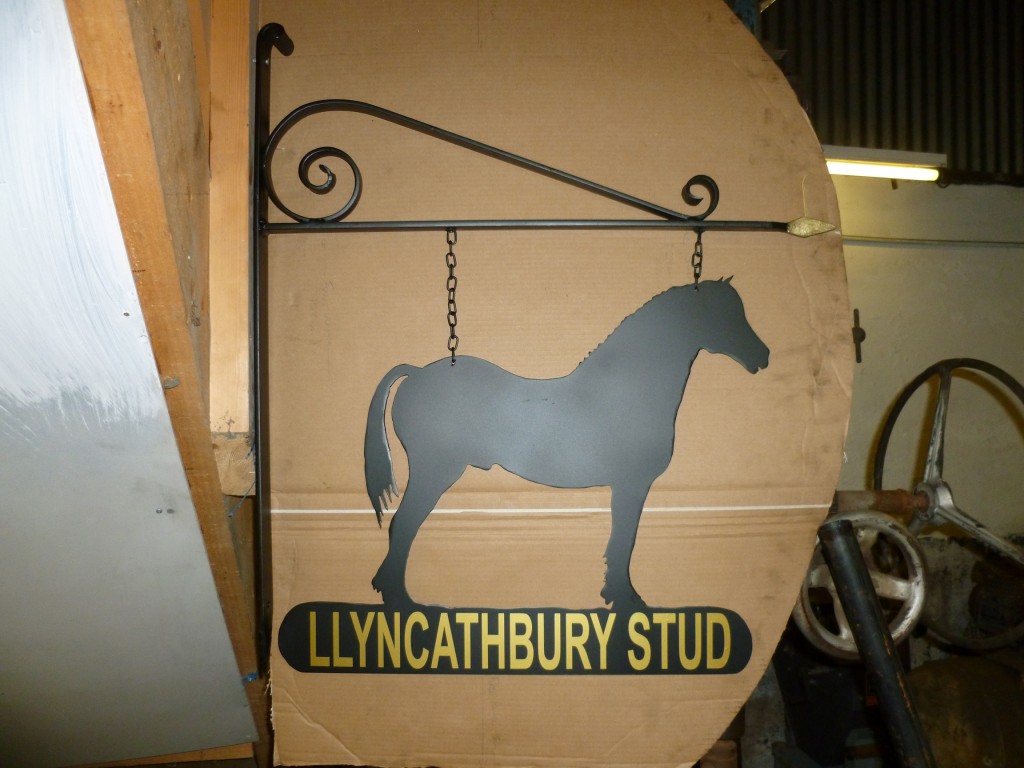 Black Hanging Horse House Sign