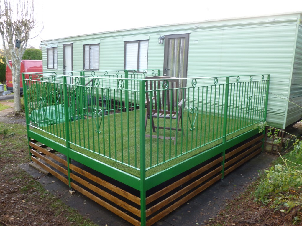 Caravan Balcony with Stairs and Gate