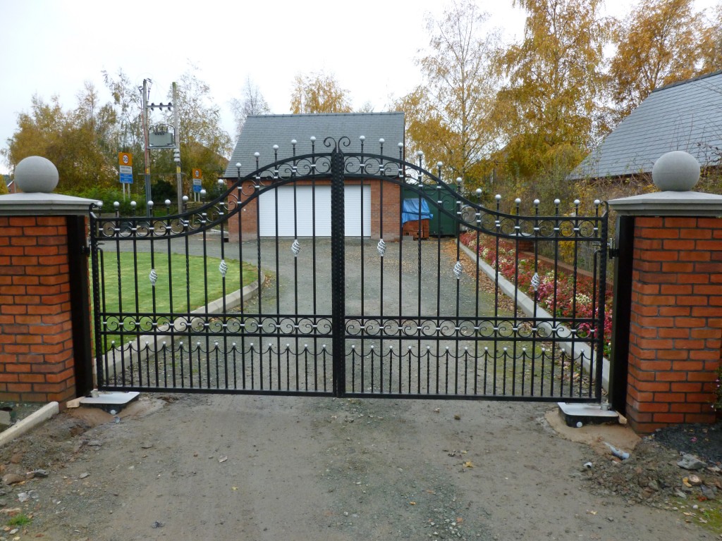Ornate Double Gates in Black and Silver