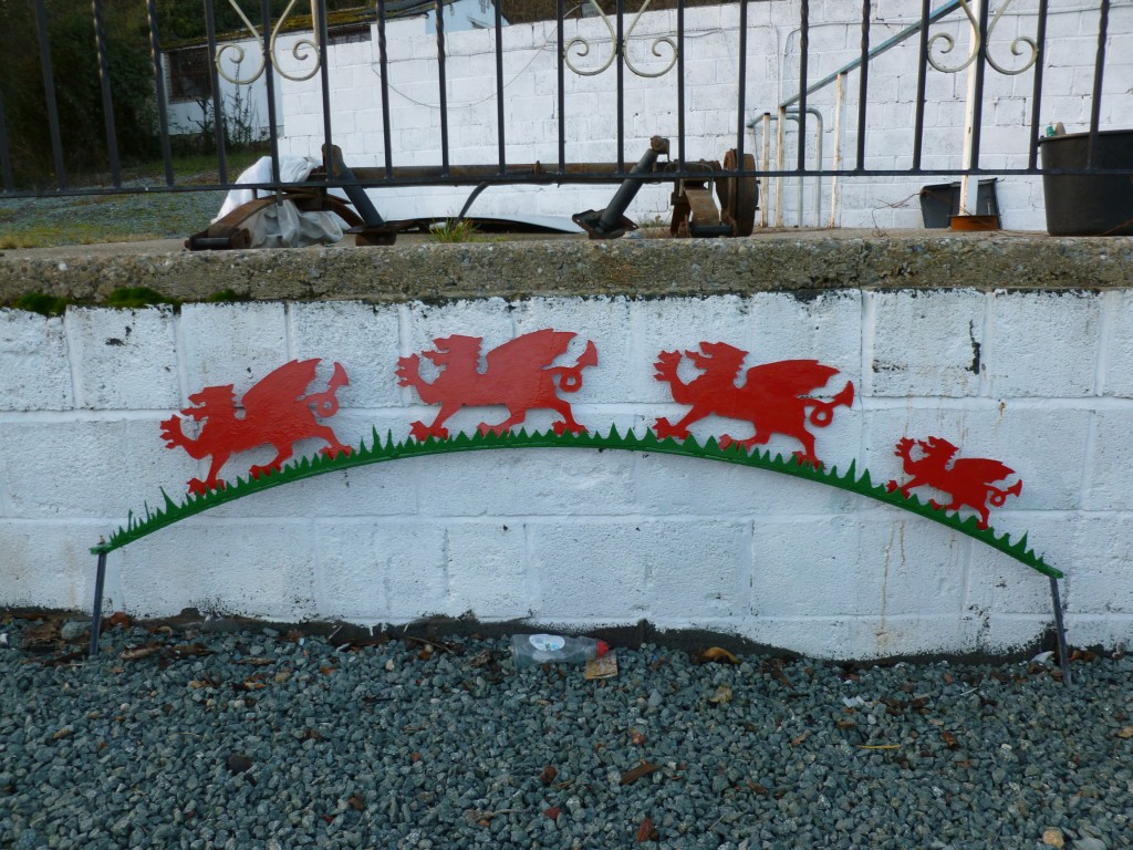 Decorative Dragons in Green and Red